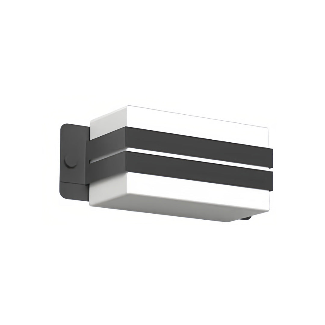 Geometric Outdoor Wall Sconce in Black and White Stainless Steel