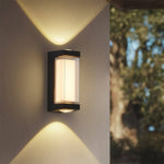 Modern Dual-Directional Outdoor Wall Light with Arc and Rectangular Shades