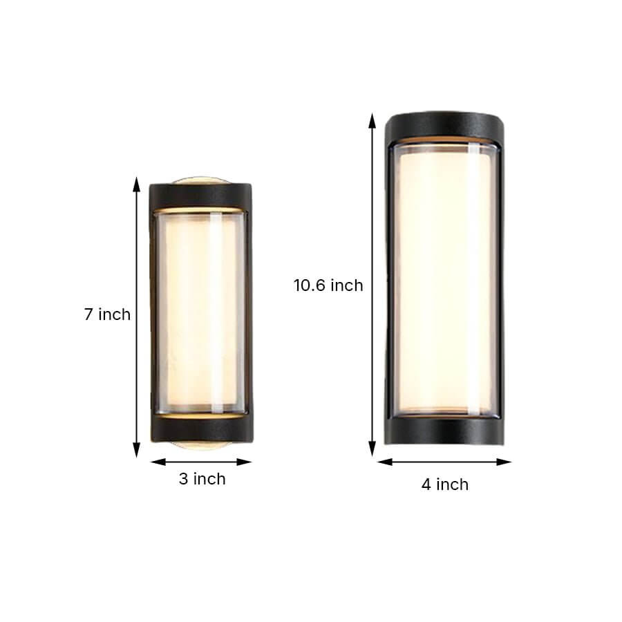 Modern Dual-Directional Outdoor Wall Light with Arc and Rectangular Shades