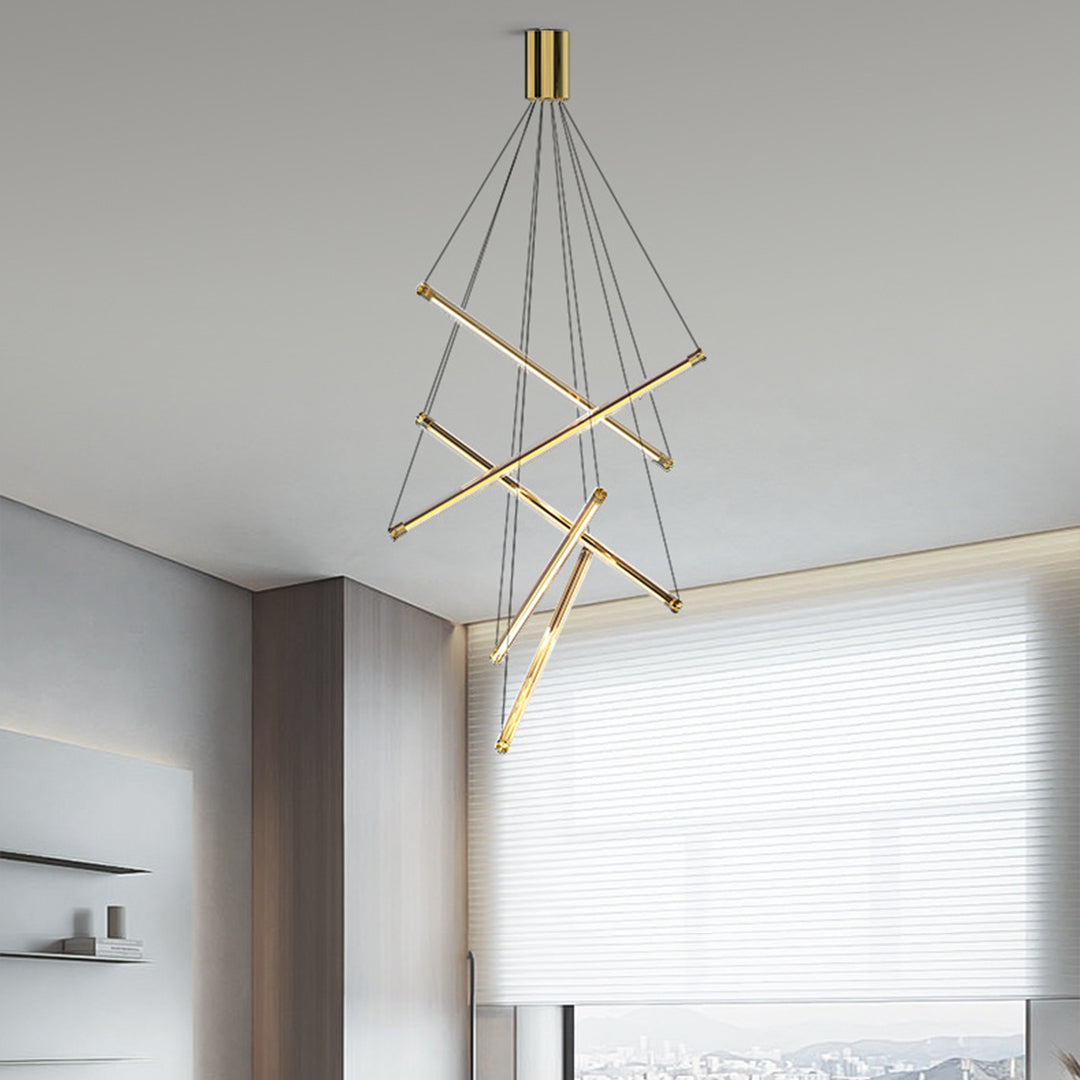 Nordic Minimalist LED Linear Chandelier for Modern Interiors