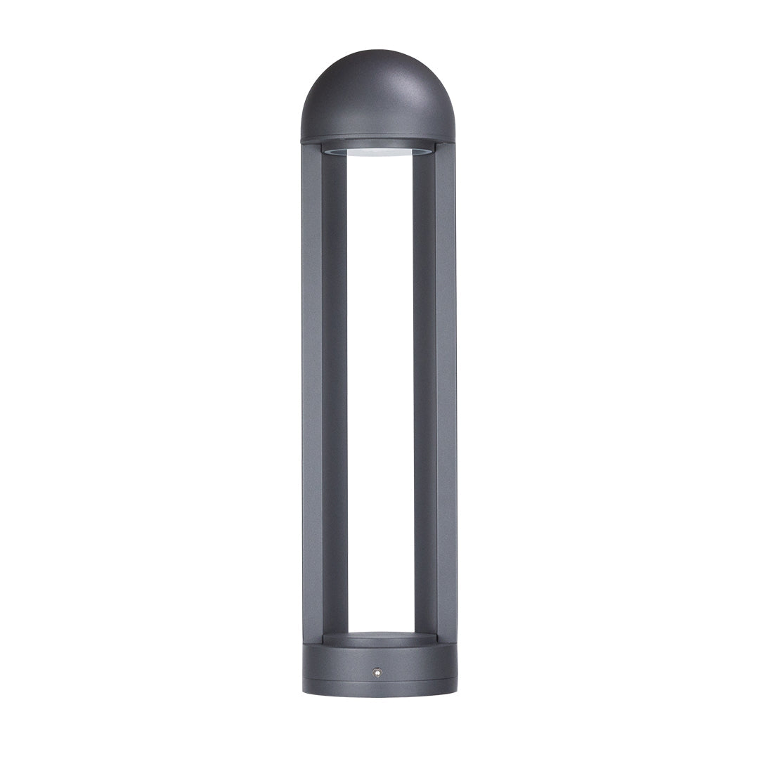 Modern Outdoor Bollard Light – Sand Gray Die-Cast Aluminum Garden Lamp