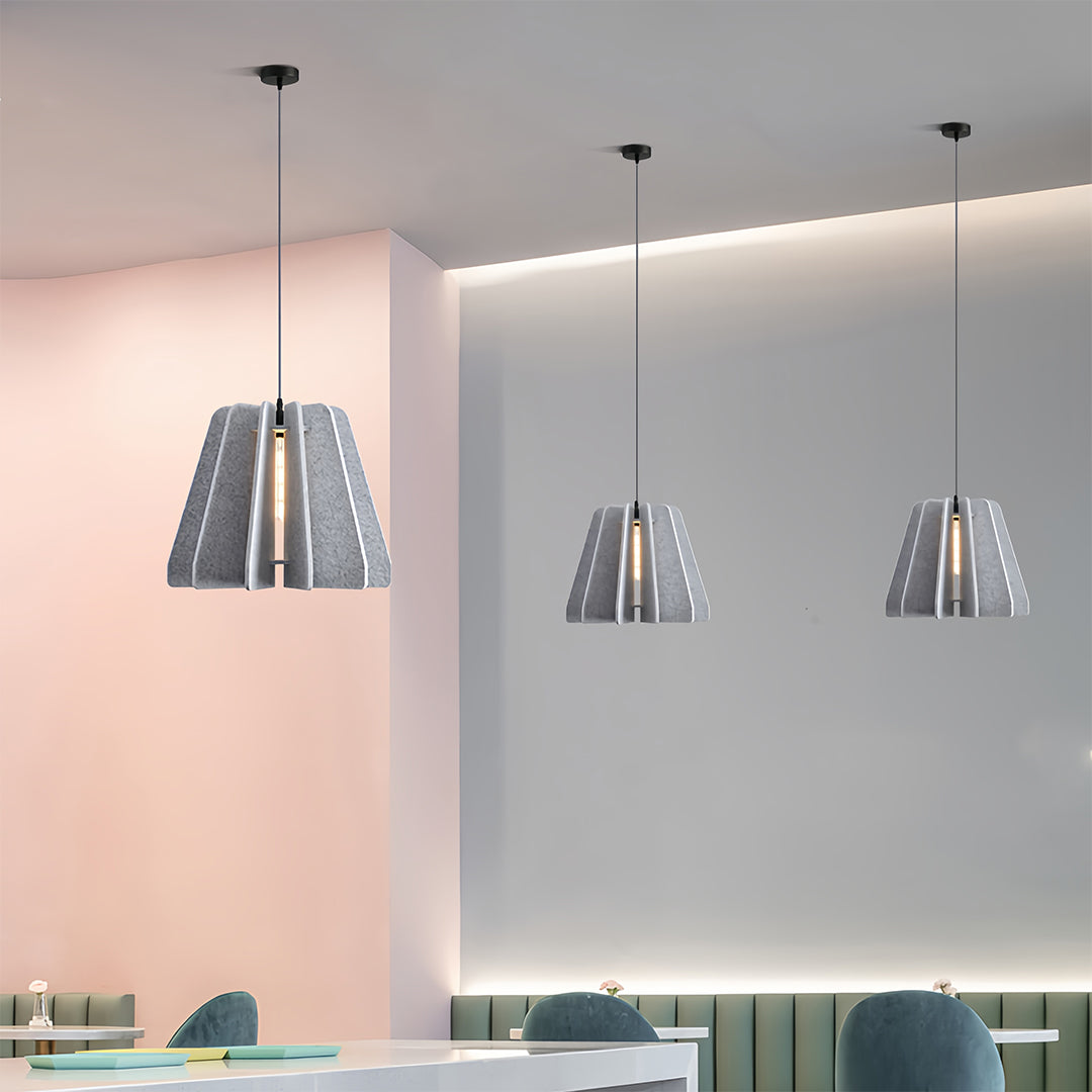 Acoustic Felt Pendant Light with Iron Frame, Modern Single Ceiling Lamp