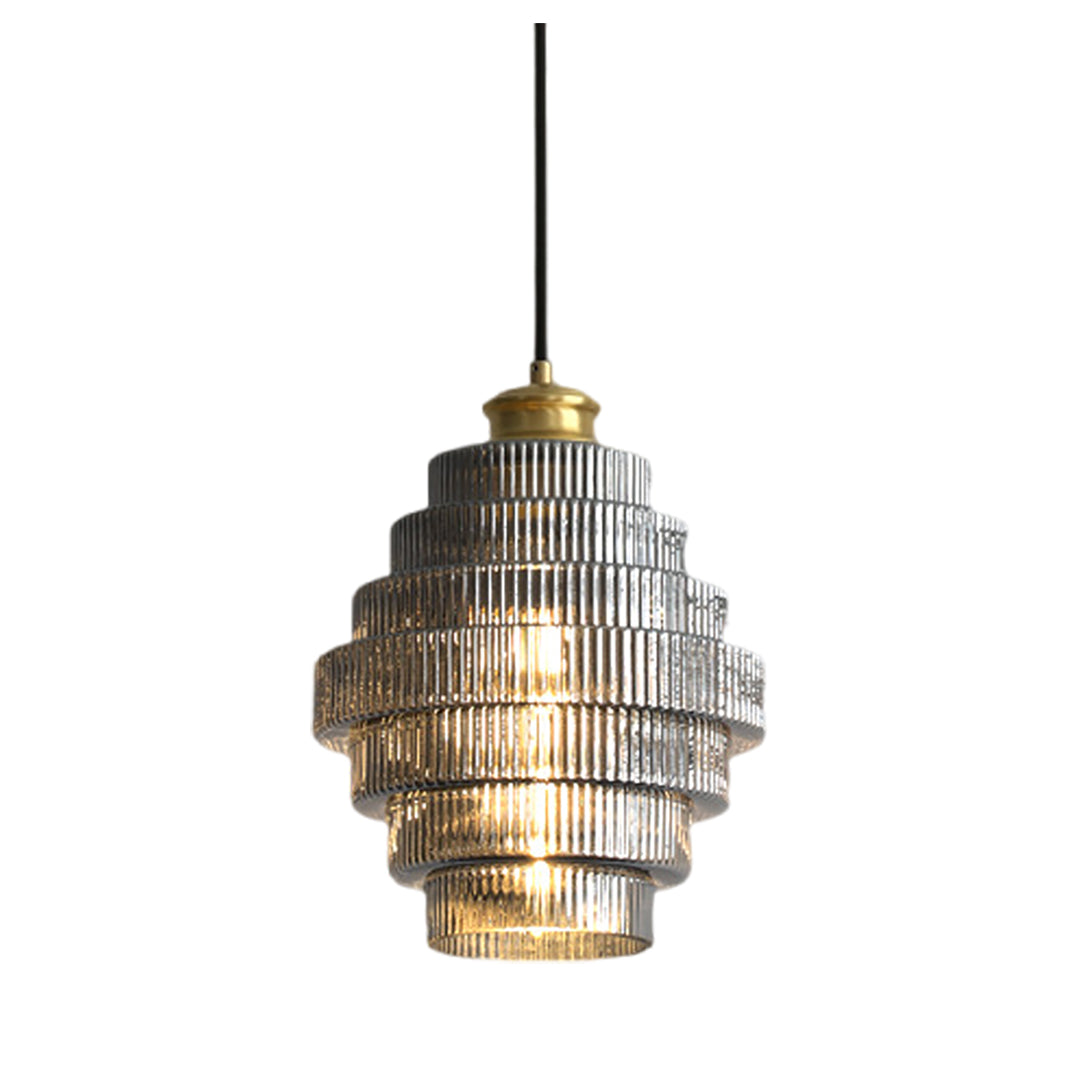 Honeycomb Glass Pendant Light, Mid-Century Modern Ceiling Lamp