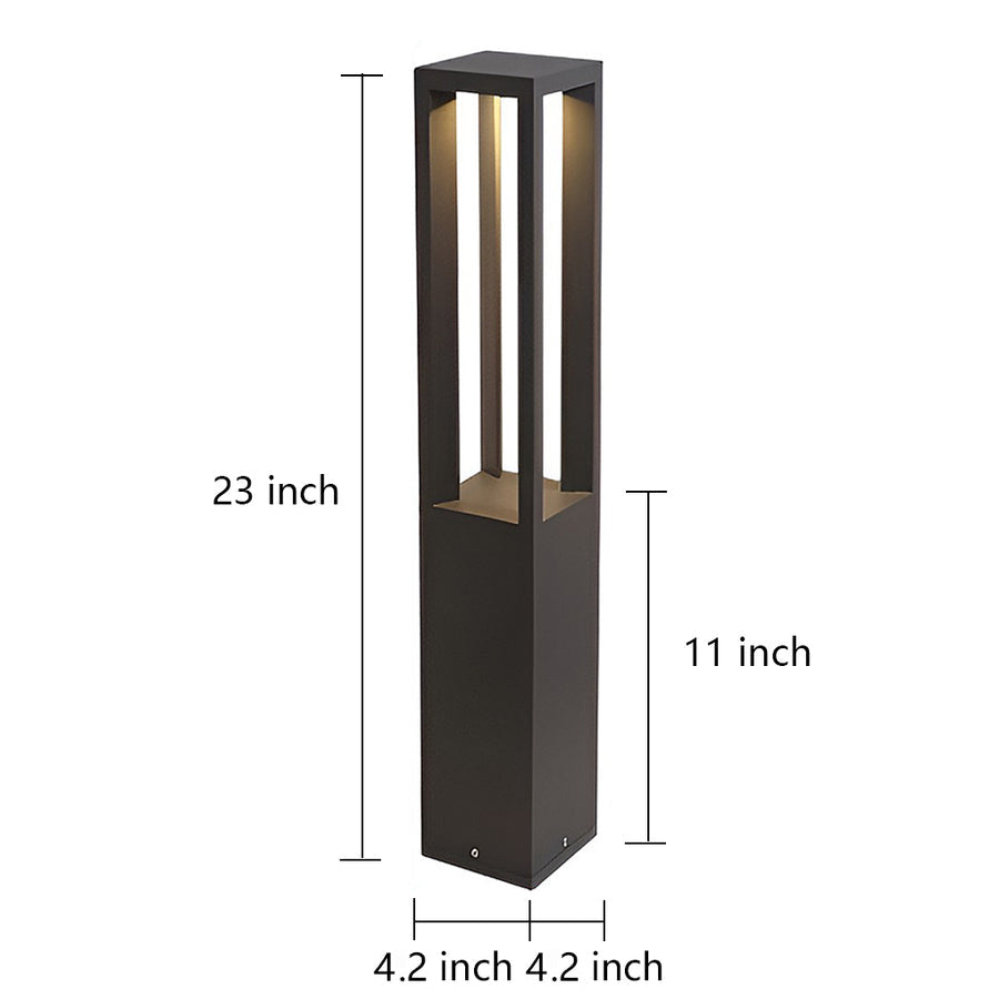 Modern LED Bollard Light for Pathways & Gardens | Black Aluminum