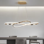 Wavy Double 8-Shaped LED Chandelier with Stepless Dimming, Modern Nordic Pendant Light