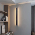 Linear Outdoor Wall Light in Black Metal, Waterproof LED Sconce