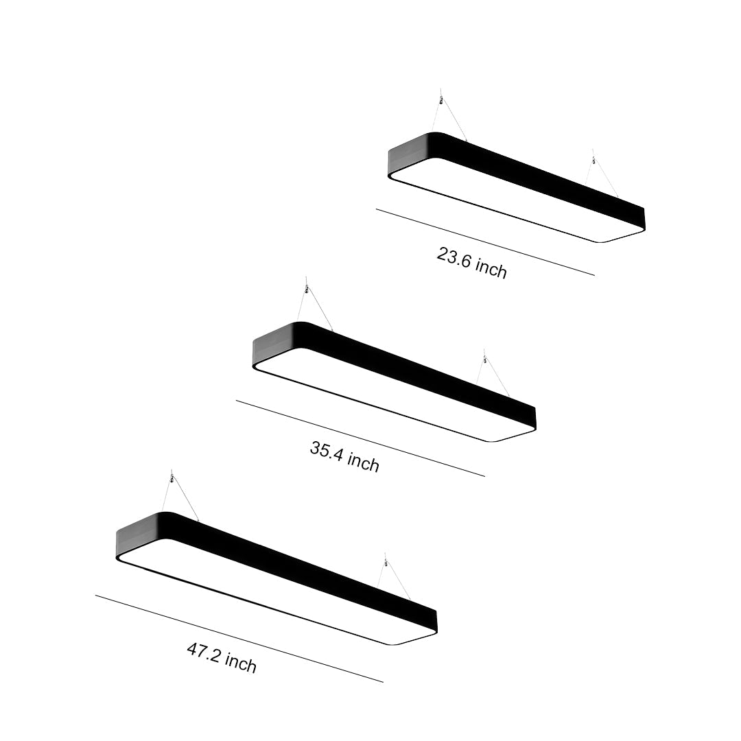 Linear LED Chandelier Modern Minimalist Black Aluminum Pendant Light
