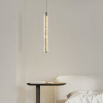 Linear Crystal Pendant Light | Modern Chrome LED Hanging Lamp for Dining Room & Kitchen Island
