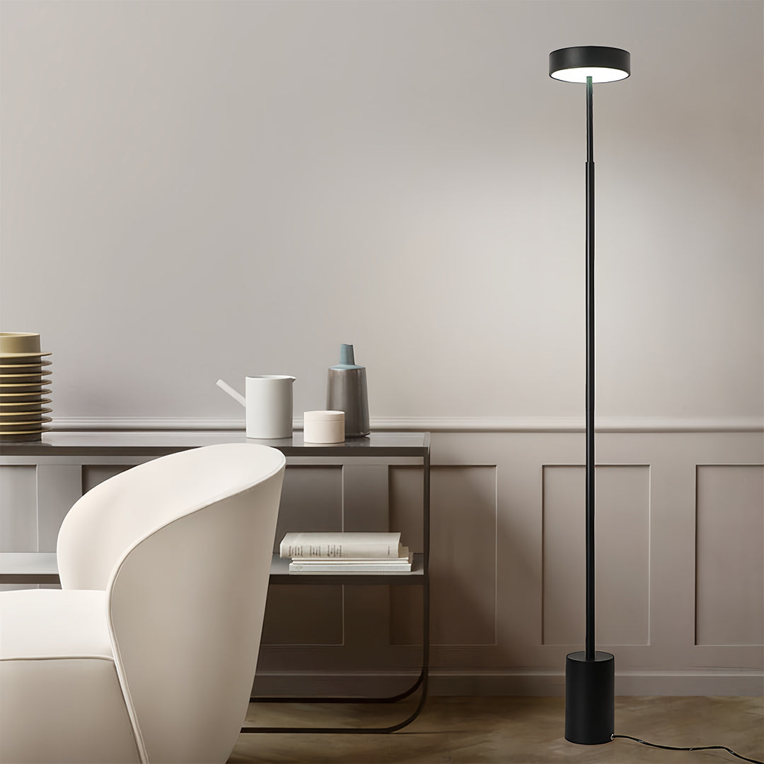 Petite Floor Lamp with Dimmable LED Reading Light, Modern Minimalist Pole Lamp