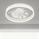 Lumina White Ceiling Fan with Integrated LED Ring Light