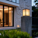 Luxury Outdoor Pillar Light with Marble Shade and LED