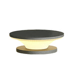 Modern Round Outdoor Pillar Lights in Black Stainless Steel