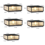 Square Ribbed Glass LED Pillar Light for Modern Outdoor Spaces