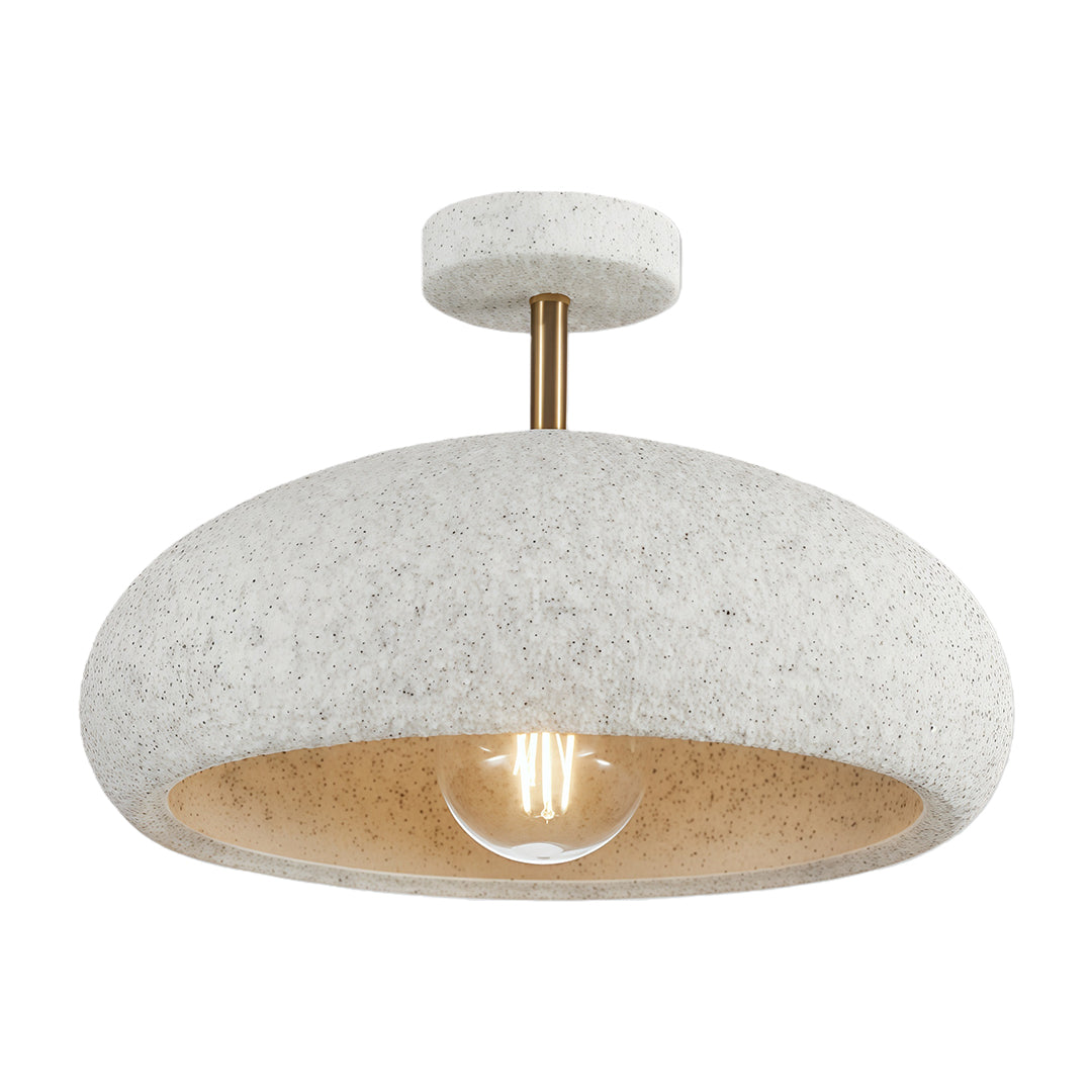 Semi Flush Ceiling Light in White, Yellow, or Red – Wabi-Sabi Japanese Style LED Ceiling Lamp for Zen Interiors
