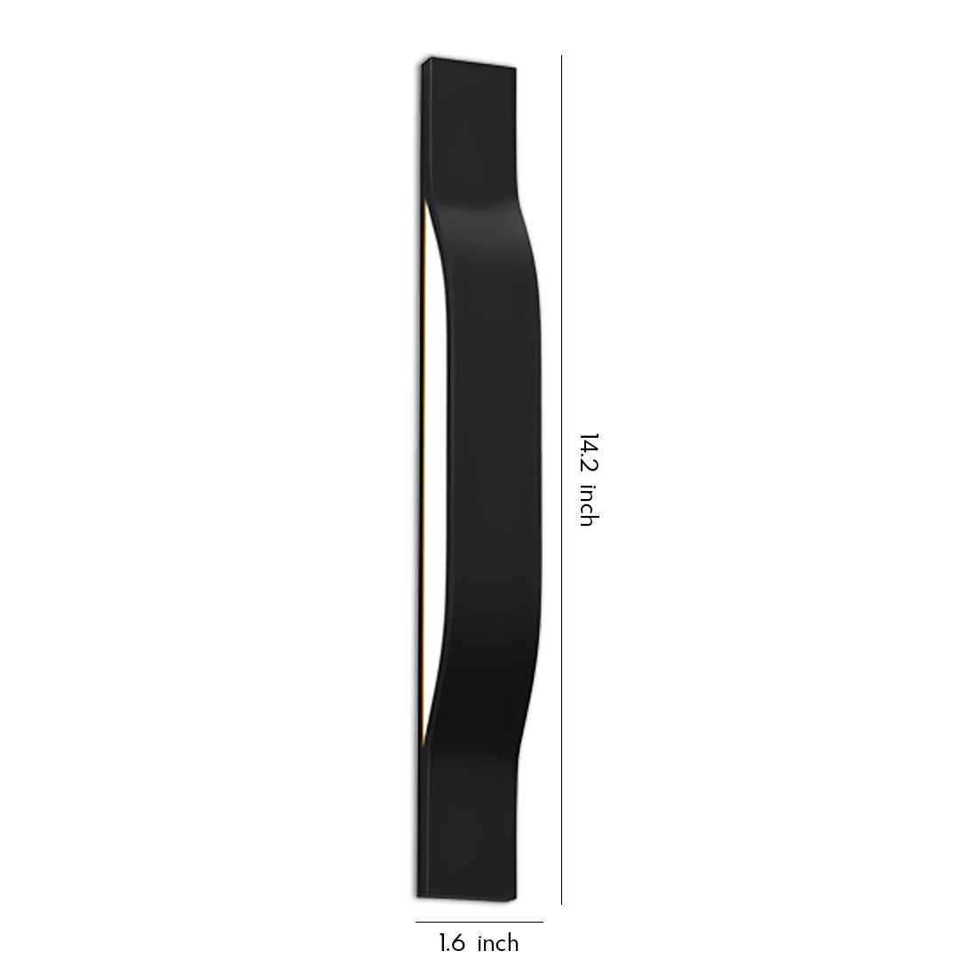 Modern Outdoor Wall Sconce in Black Stainless Steel with Warm LED Glow