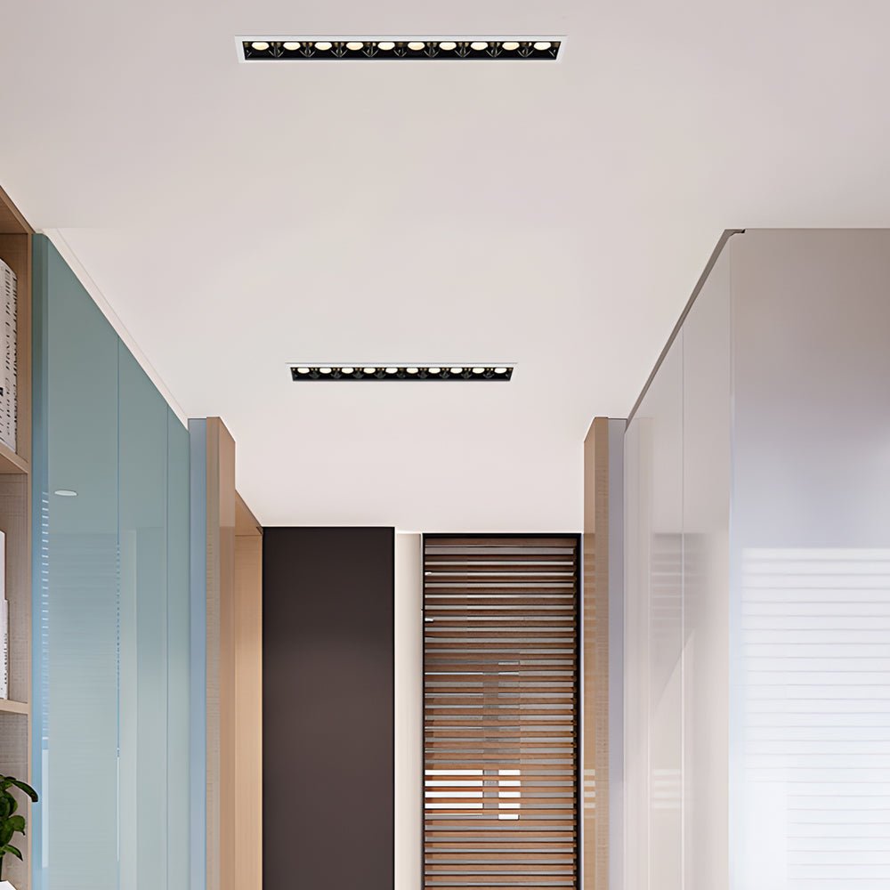 Linear Recessed LED Ceiling Spotlights, Modern Minimalist Architectural Lighting
