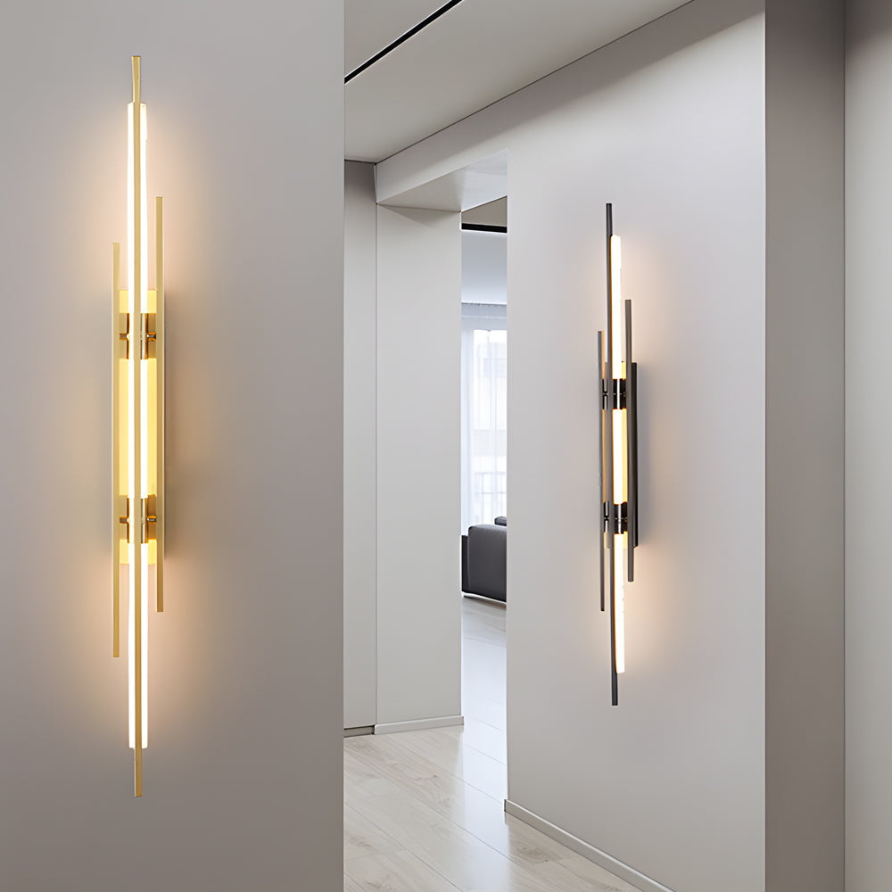 Modern Linear LED Wall Sconce in Black, Gold, or Copper