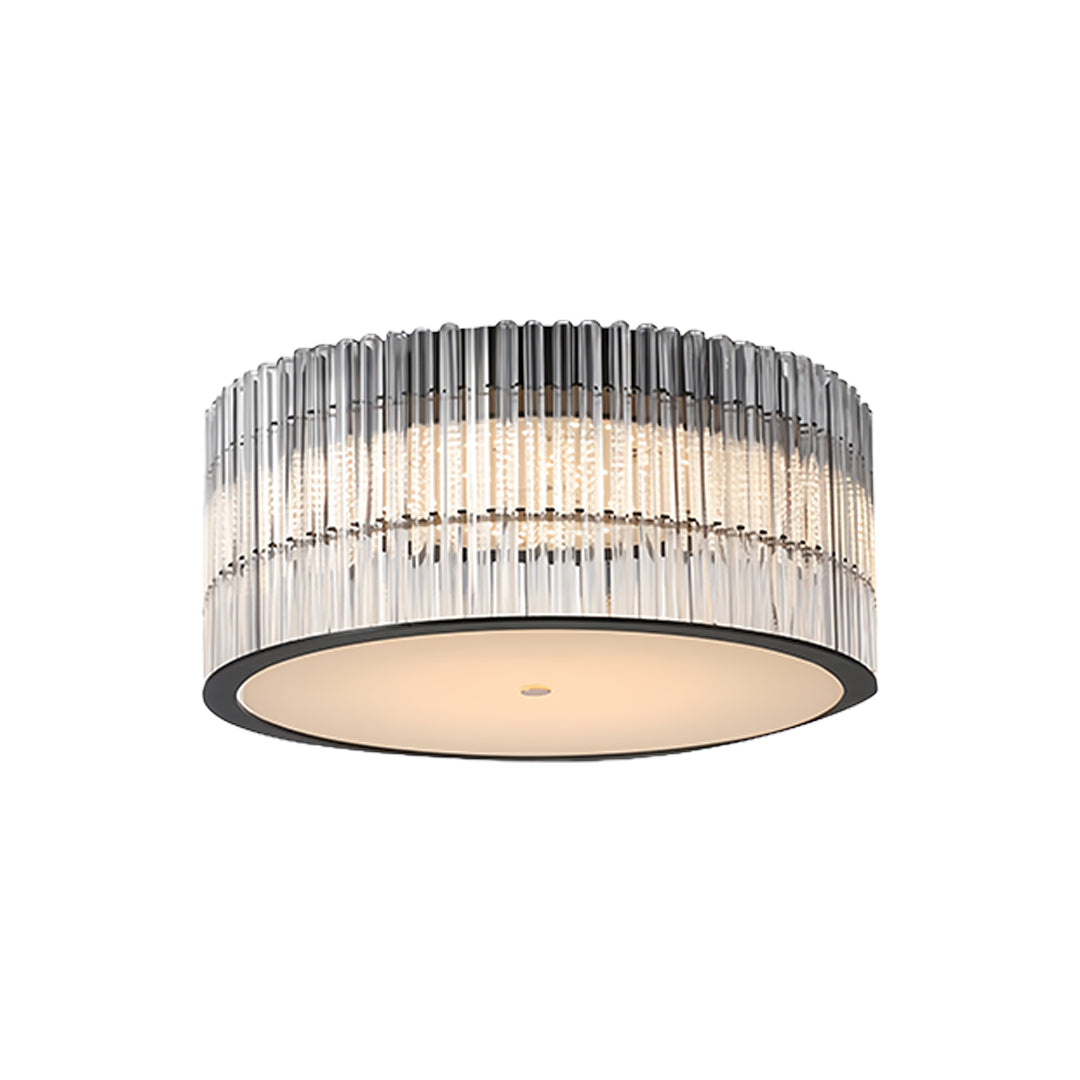 Lumina Crystal Flush Mount Ceiling Light in Black and Glass