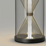 Black Hourglass Outdoor Lantern with Stainless Steel Frame