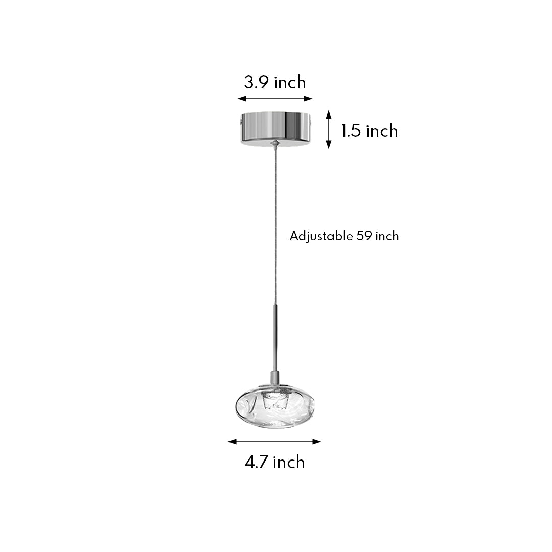 Italian Minimalist Glass Pendant Light with LED Ring