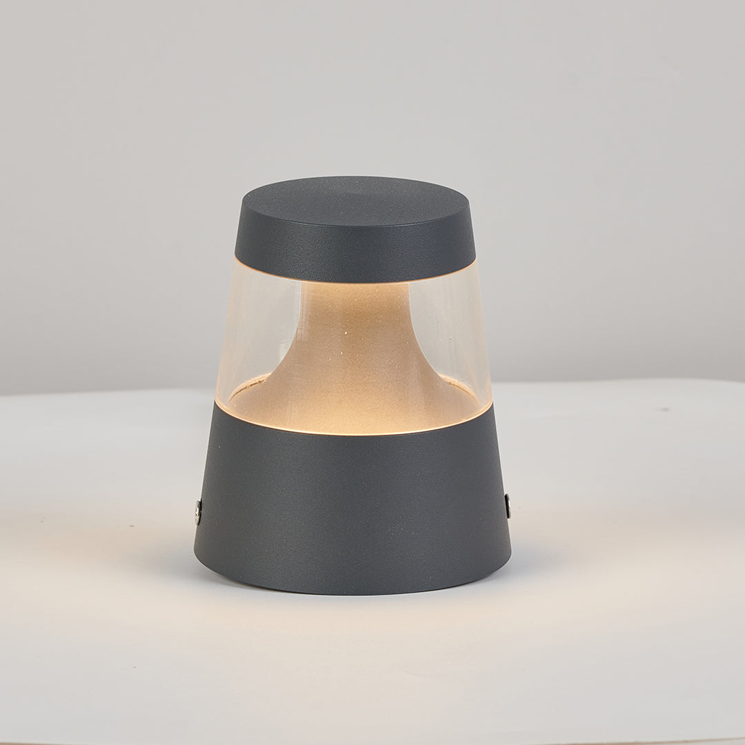 Modern Outdoor Bollard Landscape Light with Warm LED Glow
