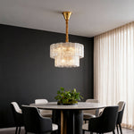 Modern Copper Chandelier with Clear Glass Shade for Dining Room and Living Room