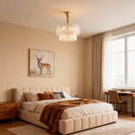Modern Copper Chandelier with Clear Glass Shade for Dining Room and Living Room