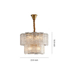 Modern Copper Chandelier with Clear Glass Shade for Dining Room and Living Room