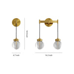 Modern Wall Sconce with Clear Glass Shade in Copper, Chrome, or Black