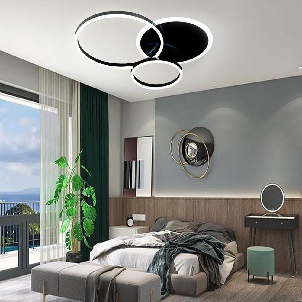 3 Layers Led Modern Circle Flush Mount Light 3 Color Dimmable 26X20