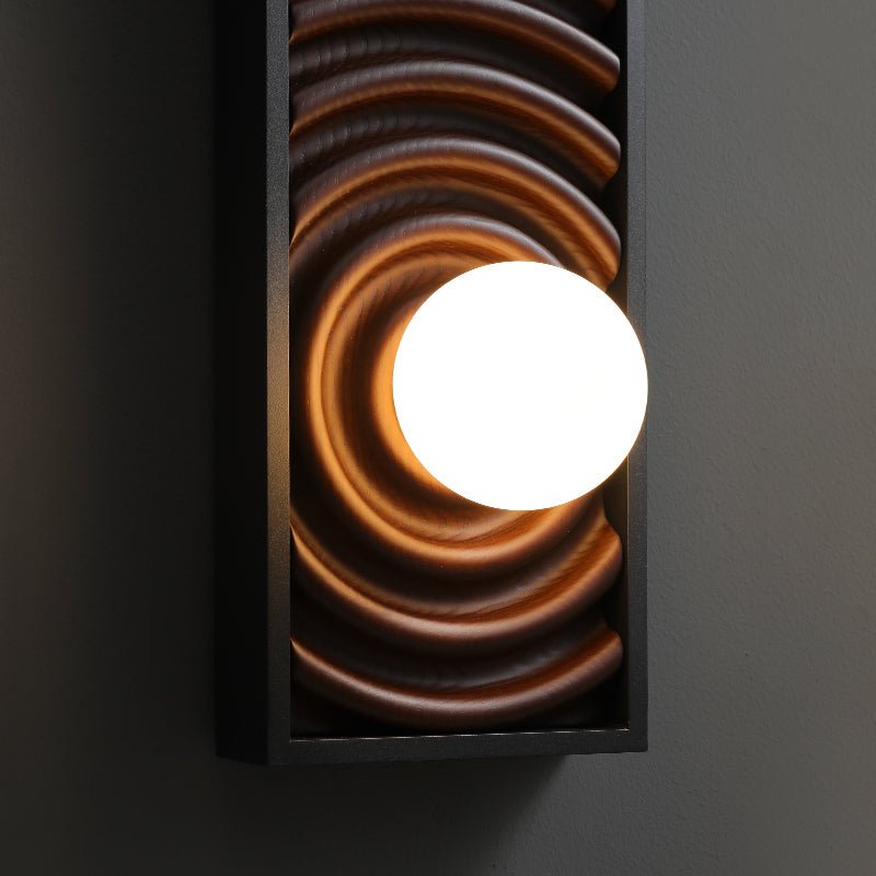 Solano Ripple Wall Sconce – Modern Wood & Brass LED Wall Light