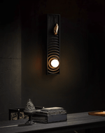 Solano Ripple Wall Sconce – Modern Wood & Brass LED Wall Light