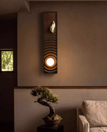 Solano Ripple Wall Sconce – Modern Wood & Brass LED Wall Light