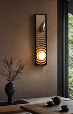 Solano Ripple Wall Sconce – Modern Wood & Brass LED Wall Light