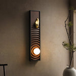 Solano Ripple Wall Sconce – Modern Wood & Brass LED Wall Light