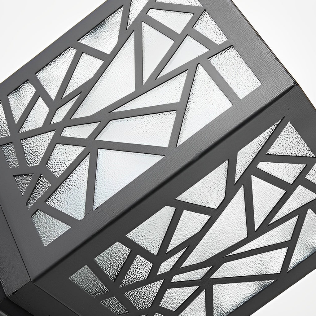 Modern Solar Bollard Path Lights in Black, Waterproof LED Outdoor Lamp