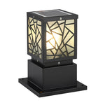 Modern Solar Bollard Path Lights in Black, Waterproof LED Outdoor Lamp
