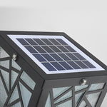 Modern Solar Bollard Path Lights in Black, Waterproof LED Outdoor Lamp