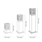 Modern Solar Bollard Path Lights in Black, Waterproof LED Outdoor Lamp