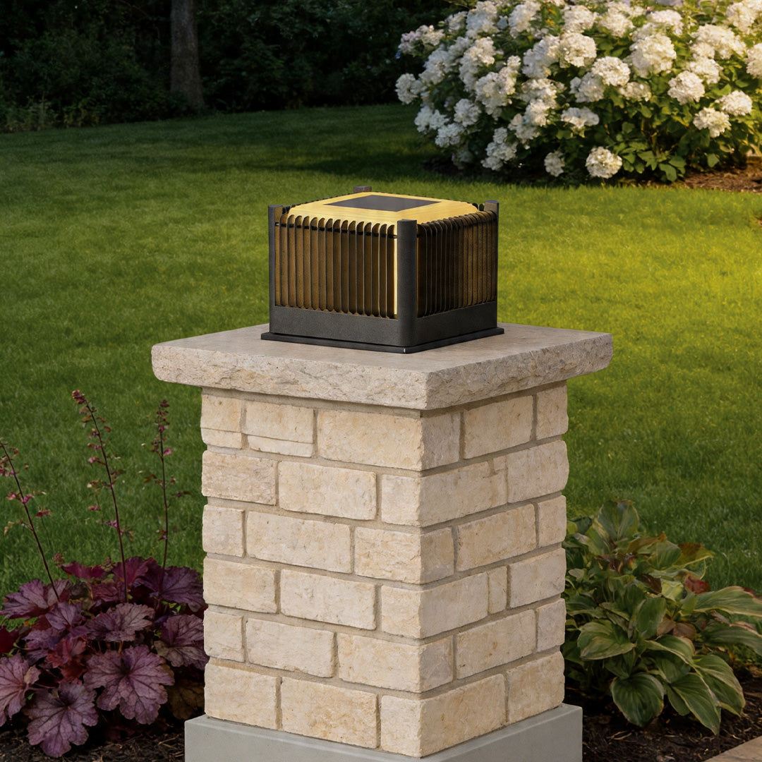 Stainless Steel Solar Pillar Lights for Driveway & Garden – Modern Outdoor Lighting