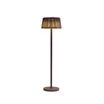 Handwoven Linen Outdoor Floor Lamp with Solar and Plug-In Options