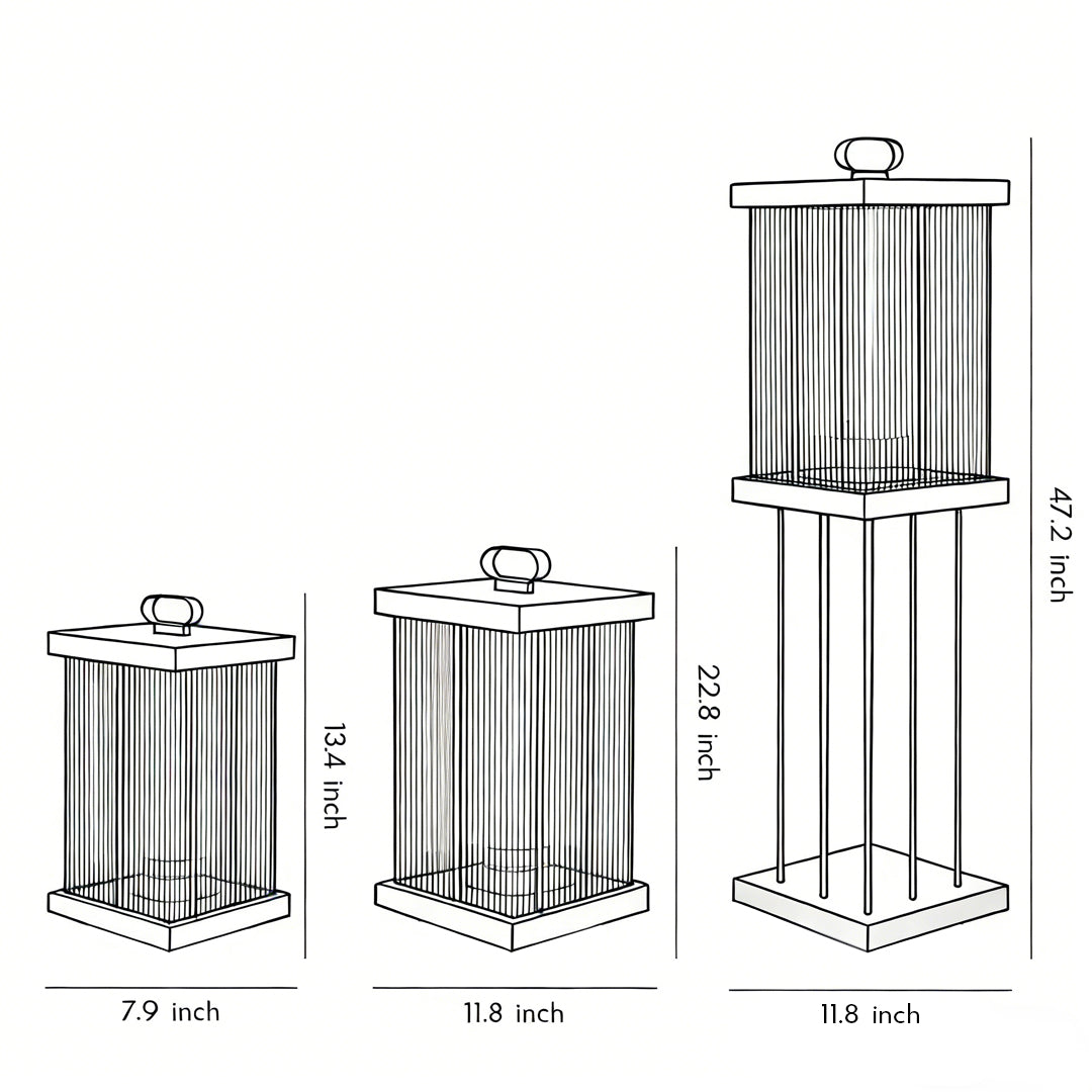 Ripple Glass Solar Lanterns for Garden, Modern Black Outdoor Lighting