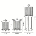 Ripple Glass Solar Lanterns for Garden, Modern Black Outdoor Lighting