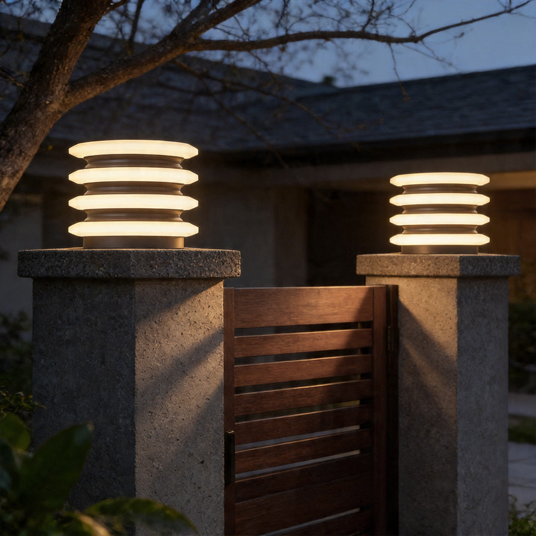 Modern Solar Pillar Lights for Garden Paths and Courtyards