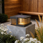 Modern Solar Gate Pillar Lights in Stainless Steel for Outdoor Entryways