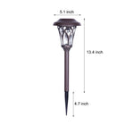 Retro Modern Solar LED Stake Lights in Glass and Stainless Steel for Pathways and Gardens
