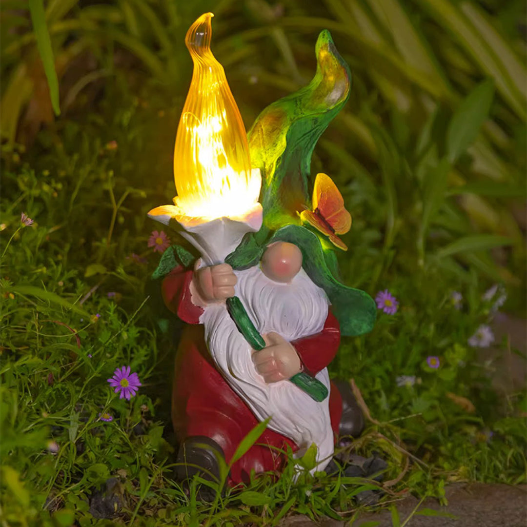 Solar Gnome Garden Lights – Handcrafted Resin Outdoor LED Sculptures