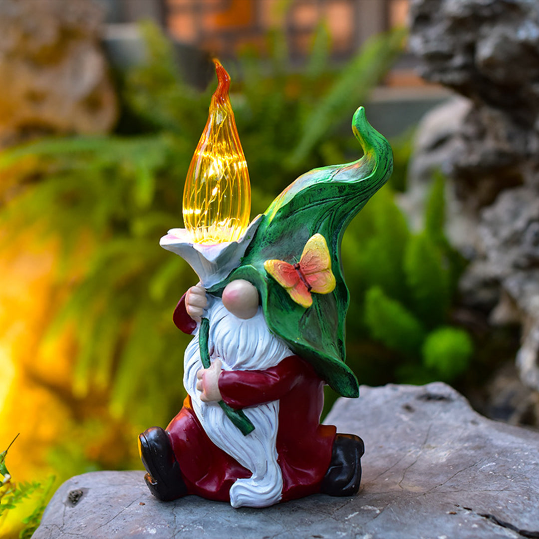 Solar Gnome Garden Lights – Handcrafted Resin Outdoor LED Sculptures
