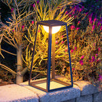Modern Outdoor Floor Lantern with Stainless Steel Frame and Warm LED Glow