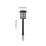 Solar Copper Path Light with Glass Shade for Courtyard Walkways